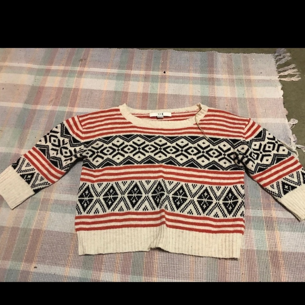cropped chevron sweater